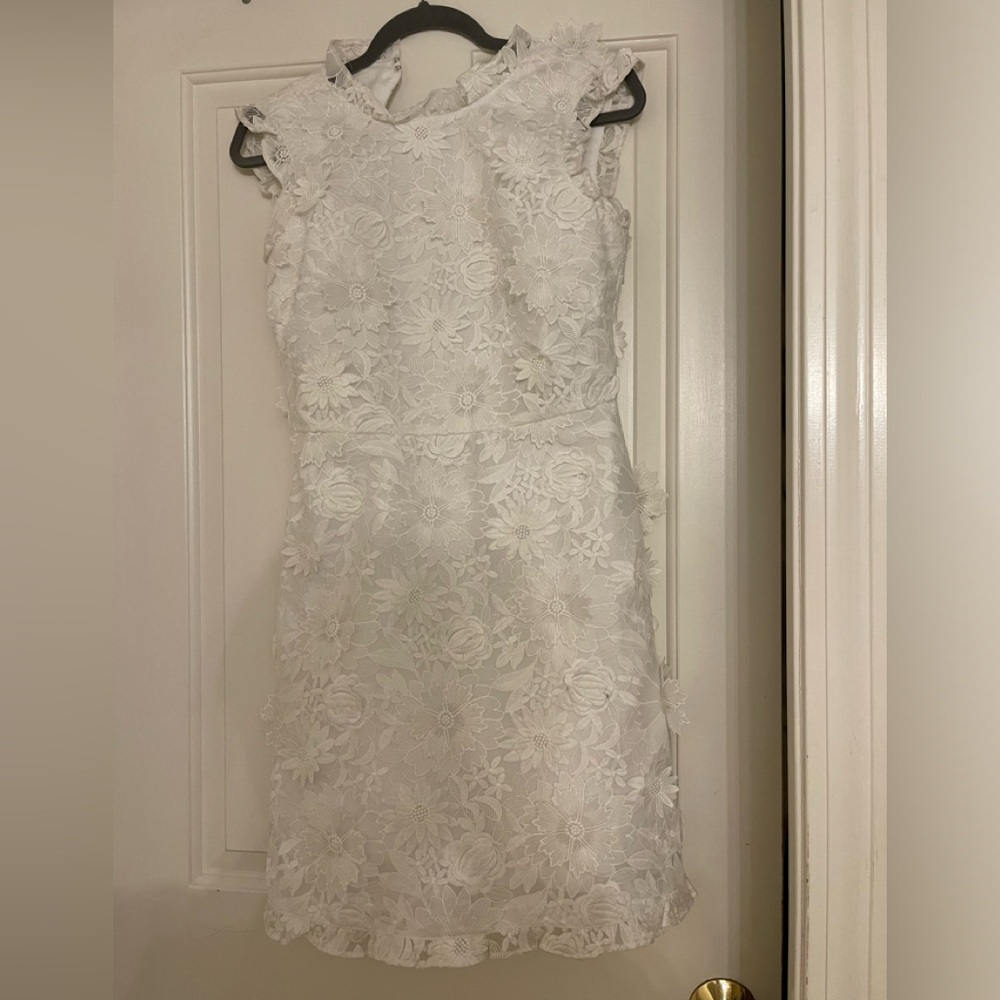 J. Crew White Floral Lace Mini Dress - Picture 5 of 9